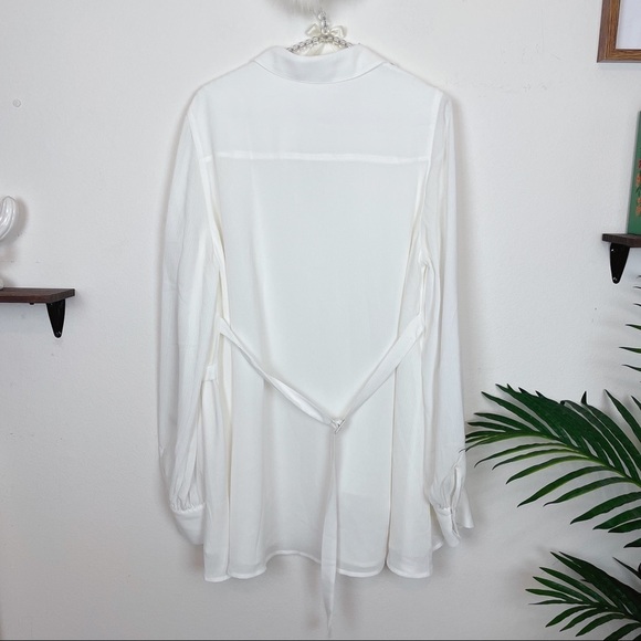 Bellenista Off White Blouse with Back Waist Tie - Picture 5 of 8